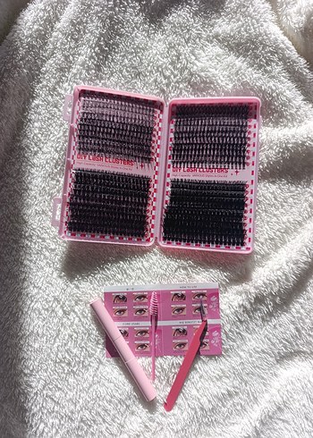 Renkli Pembe Takma Kirpik Seti - Görsel 2