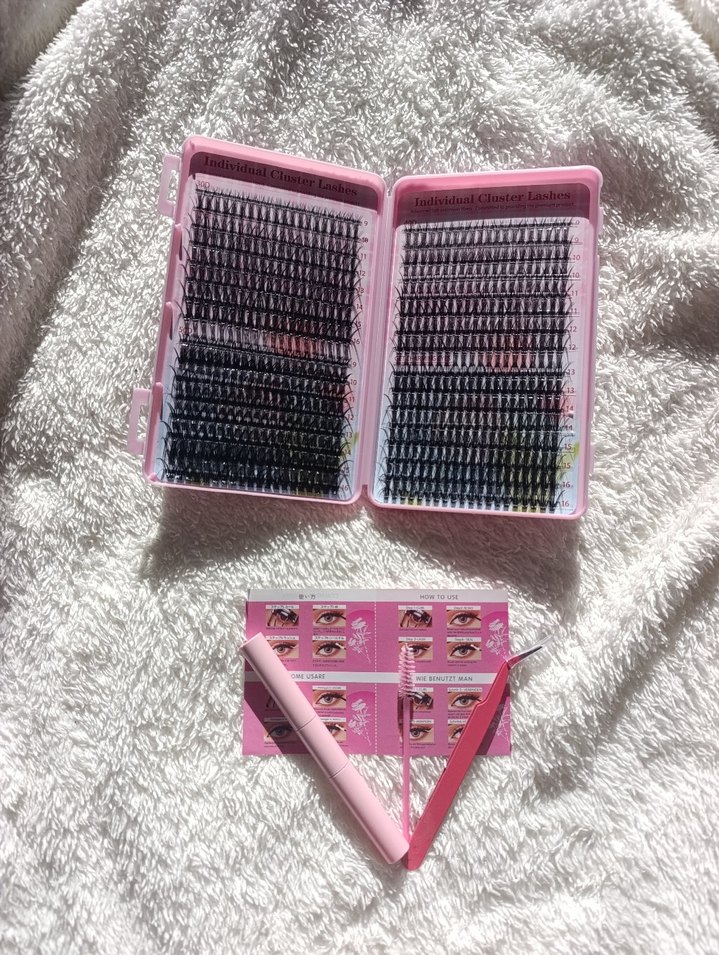 Pembe Takma Kirpik Seti ve Uygulama Araçları - Görsel 2