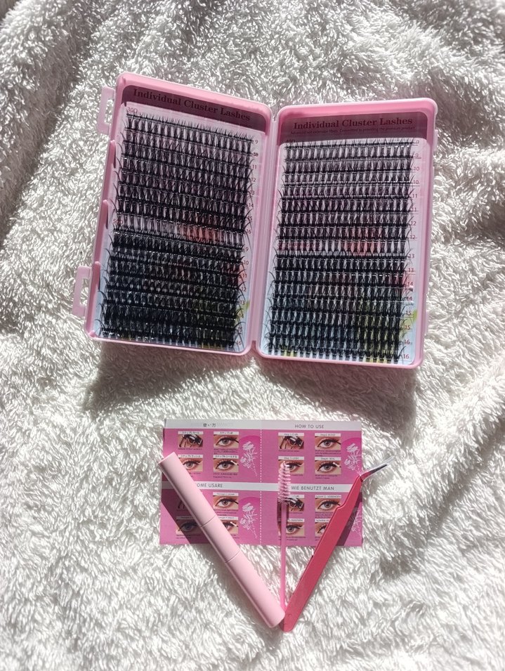 Pembe Takma Kirpik Seti ve Uygulama Araçları - Görsel 2