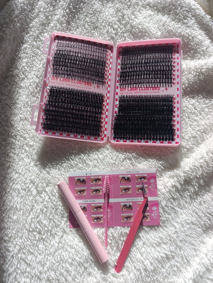 Pembe Takma Kirpik Seti ve Aksesuarları - Görsel 2