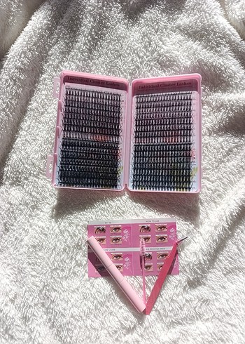 Pembe Takma Kirpik Seti ve Uygulama Araçları - Görsel 3