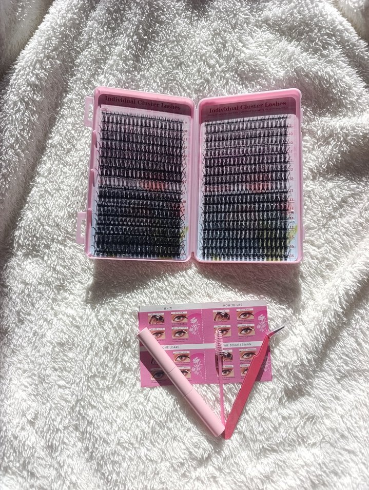 Pembe Takma Kirpik Seti ve Uygulama Araçları - Görsel 2