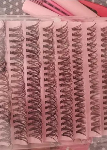 Renkli Pembe 30D Takma Kirpik Seti - Görsel 2