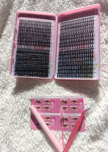 Pembe Işıltılı Takma Kirpik Seti - Görsel 3