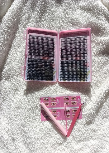 Pembe Işıltılı Takma Kirpik Seti - Görsel 2