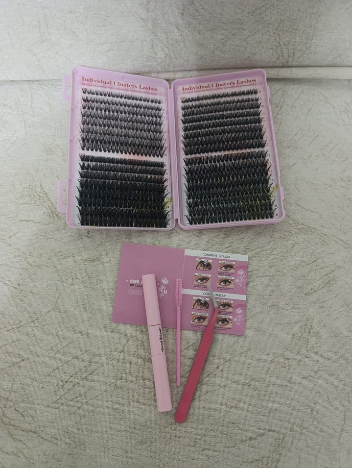 Pembe Takma Kirpik Seti ve Uygulama Araçları - Görsel 4