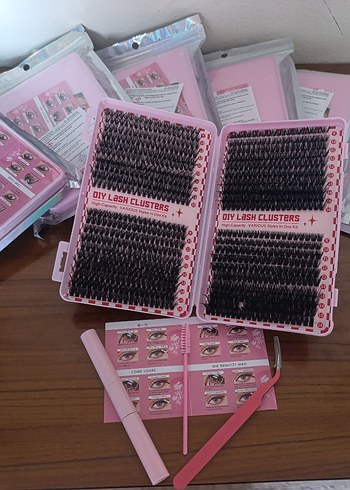 Pembe Kutuda Koyu Renk Takma Kirpik Seti - Görsel 5