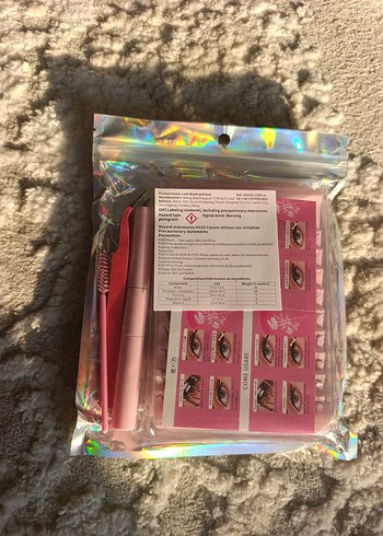 Pembe Işıltılı Takma Kirpik Seti - Görsel 2