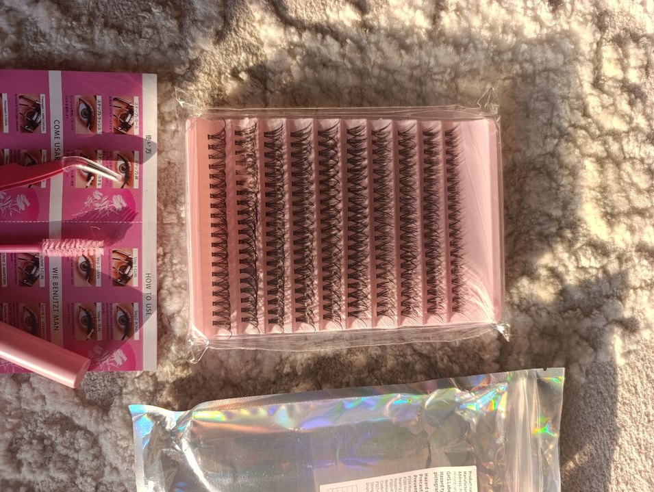 Pembe Işıltılı Takma Kirpik Seti - Görsel 3