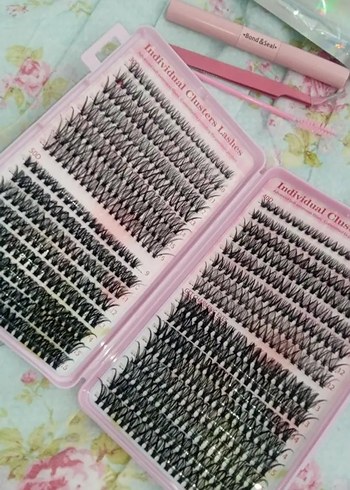 Pembe Bireysel Küme Takma Kirpik 640 Adet - Görsel 2