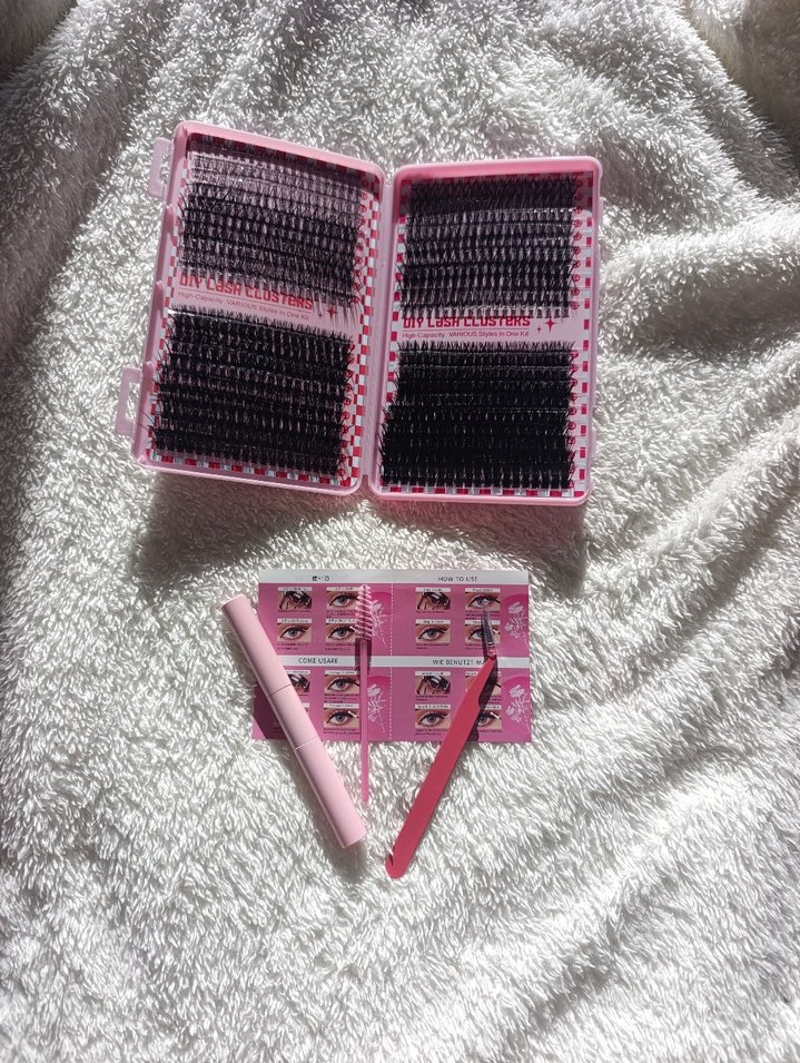 Pembe Takma Kirpik Seti ve Uygulama Seti - Görsel 3