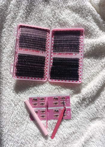 Renkli Pembe Takma Kirpik Seti - Görsel 4