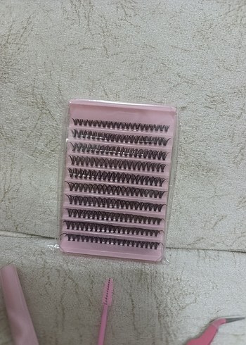 Bej renkli gri takma kirpik seti - Görsel 5