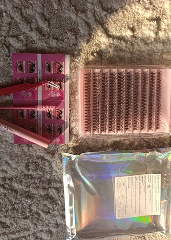 Pembe Işıltılı Takma Kirpik Seti - Görsel 5