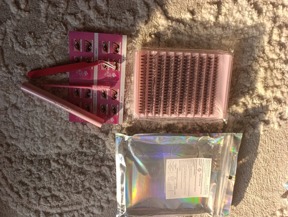 Pembe Işıltılı Takma Kirpik Seti - Görsel 3