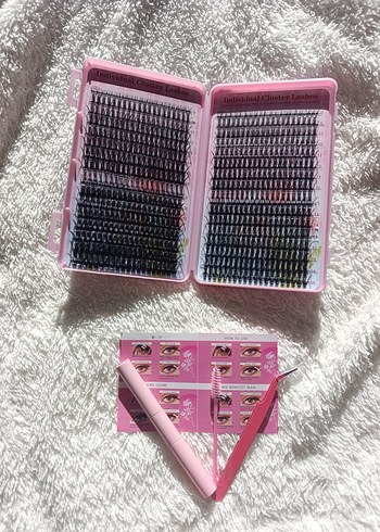 Pembe Takma Kirpik Seti ve Uygulama Aksesuarları - Görsel 4