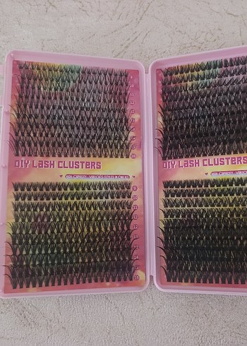 Çok Renkli Koyu Takma Kirpik Seti - Görsel 2