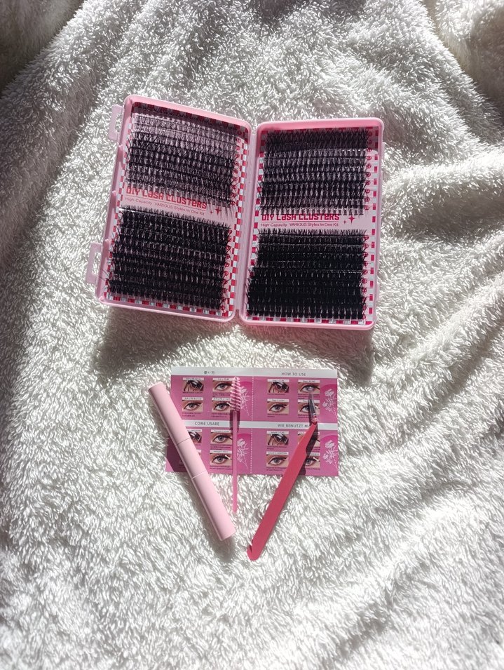 Renkli Pembe Takma Kirpik Seti - Görsel 3