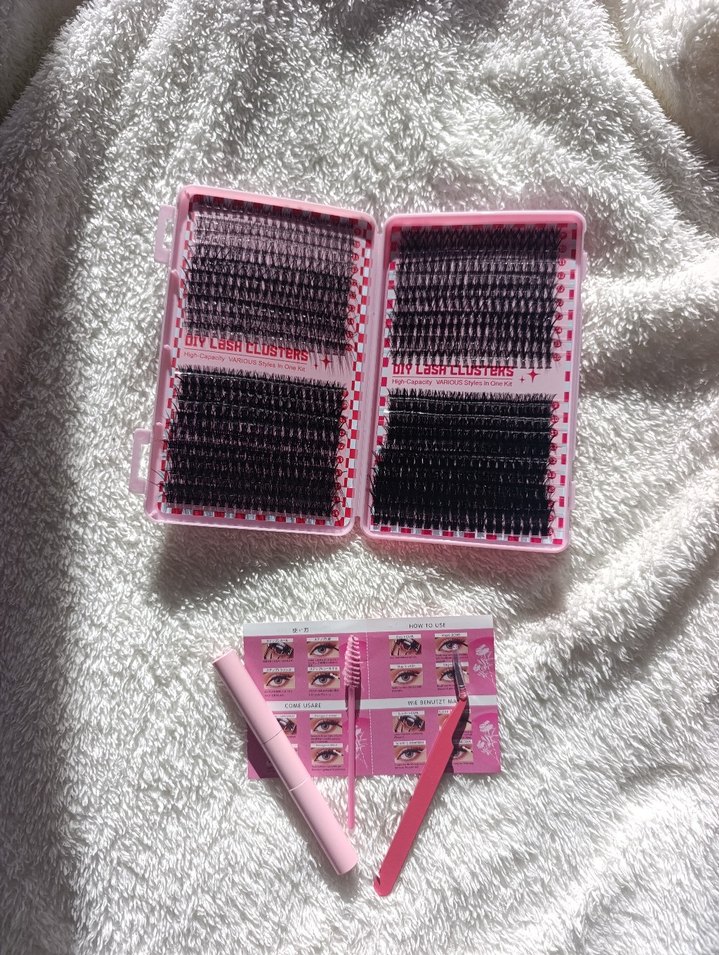 Renkli Pembe Takma Kirpik Seti - Görsel 2