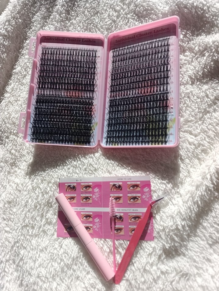 Pembe Işıltılı Takma Kirpik Seti - Görsel 2