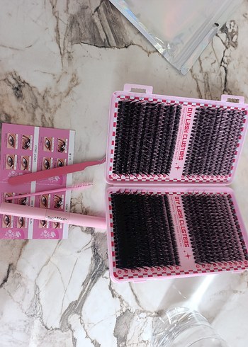 Pembe Işıltılı Takma Kirpik Seti - Görsel 3