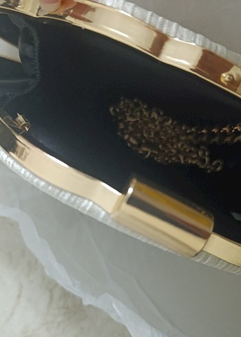 Beyaz Piliseli Kadın Abiye Çanta - Görsel 2