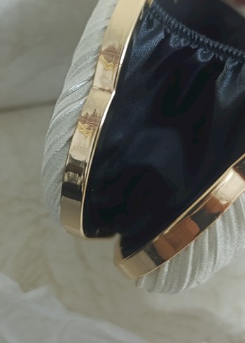 Beyaz Piliseli Kadın Abiye Çanta - Görsel 3