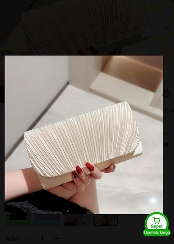 Diğer Bej Pliseli Minimalist Kadın Portföy Çanta