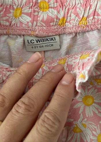 LC Waikiki Pembe Çiçek Desenli Bebek Kız Takımı