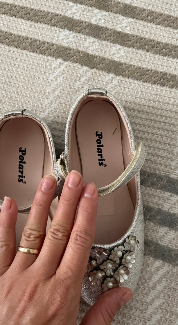 Kız Çocuk Beyaz Payetli Babet Ayakkabı - Görsel 2