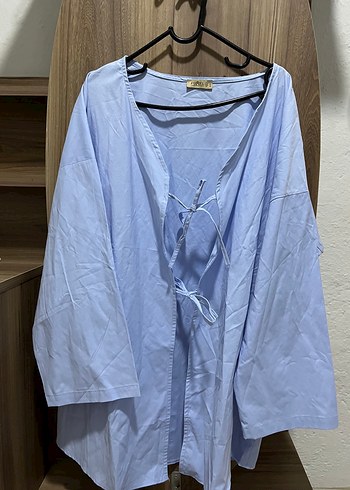 xl Beden mavi Renk Açık mavi kadın tesettür kimono