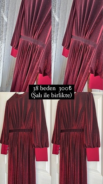 Simli Bordo Abiye