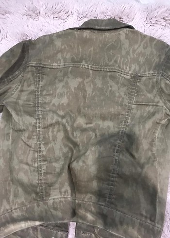 Diğer Gri Düğmeli Kadın Keten Denim Ceket
