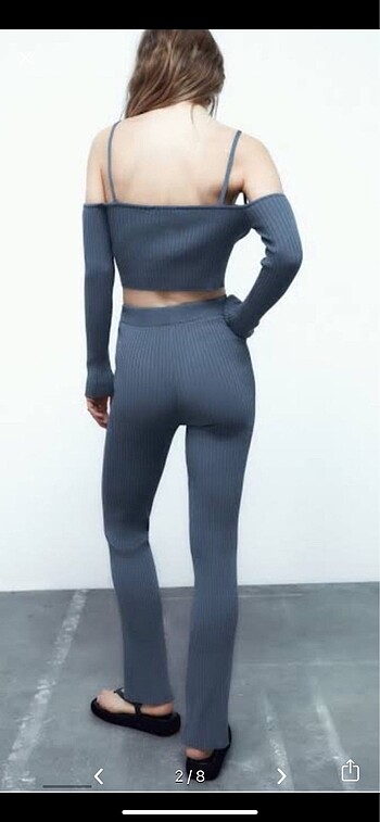 Zara Zara fitilli pantolon ve çorap top ikili takım