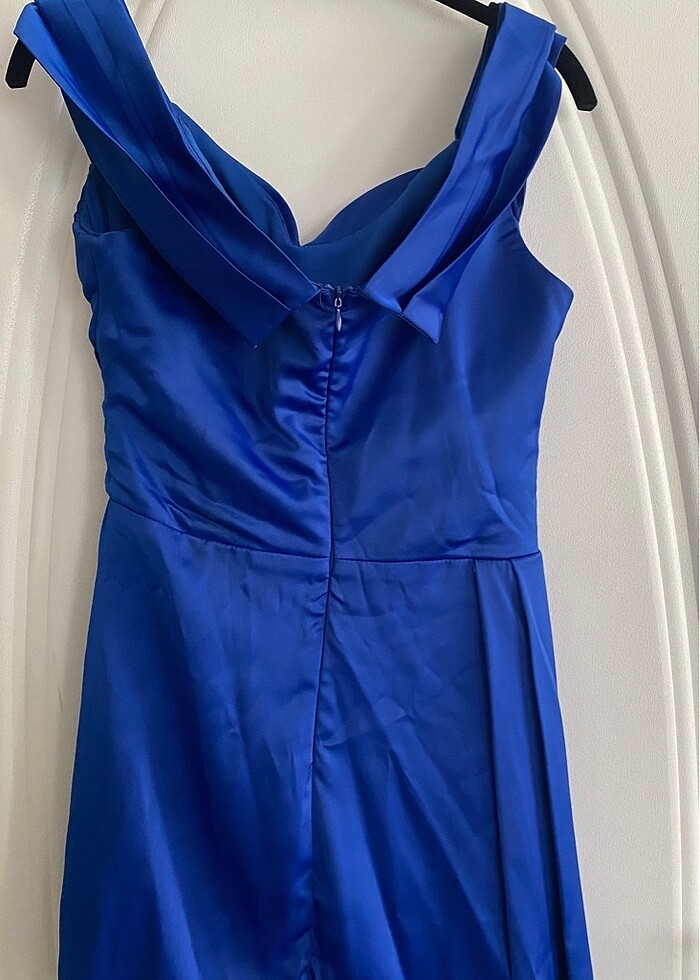 Drapeli mini gece elbisesi - Görsel 3