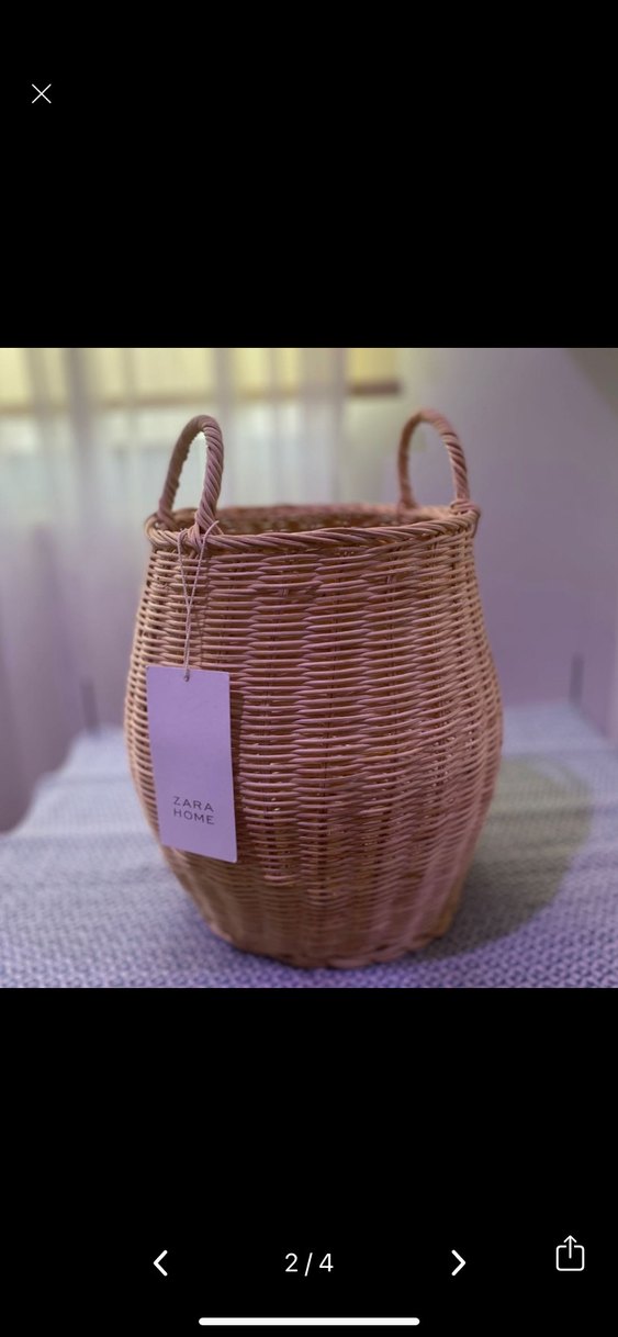 Bej Renk Hasır Saklama Sepeti Zara - Görsel 2