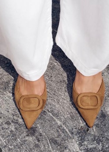 Süet Tokalı Stiletto Kadın Ayakkabı - Görsel 4