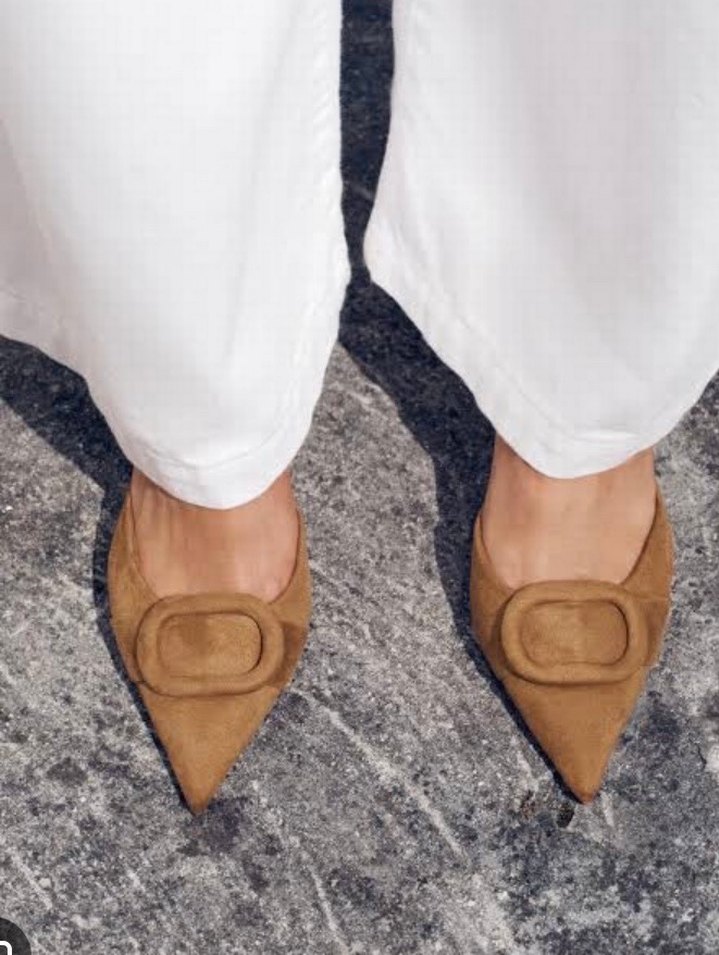 Süet Tokalı Stiletto Kadın Ayakkabı - Görsel 4