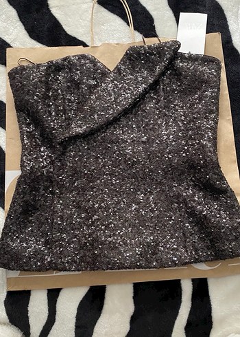 Kahverengi Straplez pullu Kadın - Görsel 8