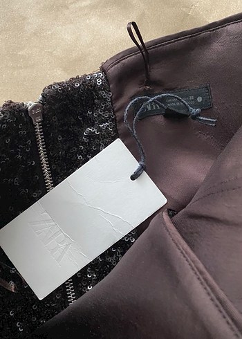 Kahverengi Straplez pullu Kadın - Görsel 7