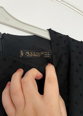 Uzun Kollu Siyah Puantiyeli Kat Kat Elbise - Görsel 4