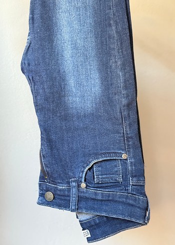 Diğer Düğmeli Mavi Kadın Denim Pantolon