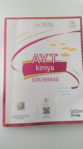 345 ayt kimya soru Bankası üç dört beş yayınları ayt kimya
