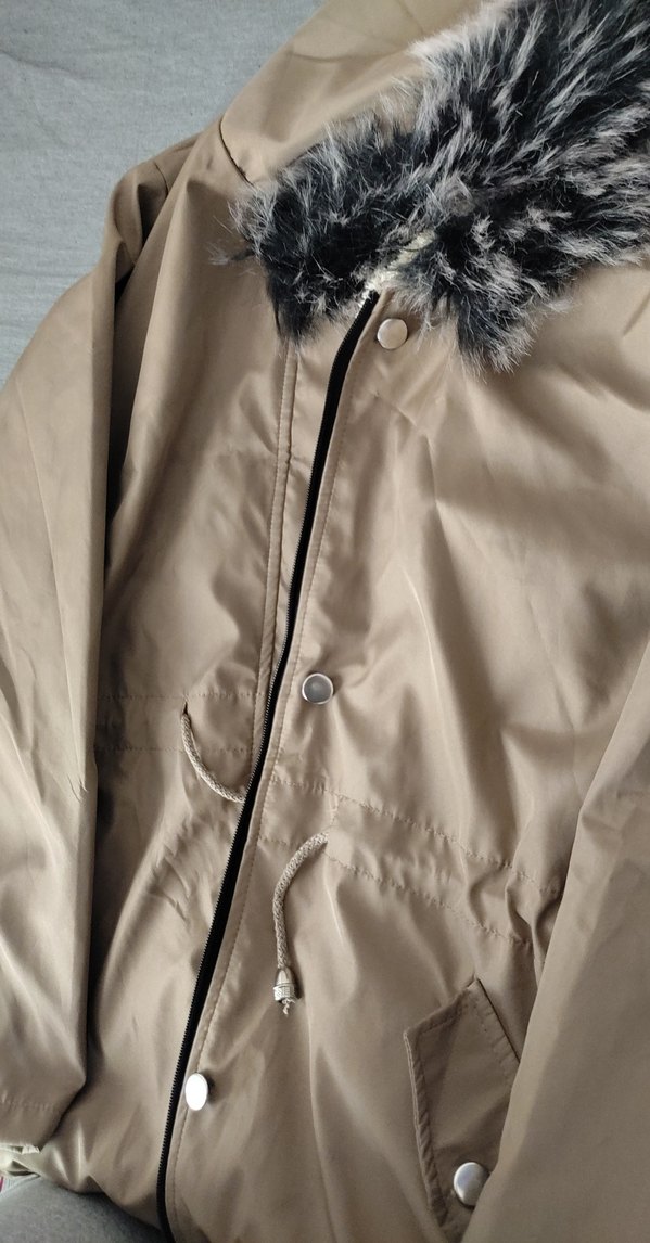 Kürklü kahverengi Kadın Kışlık Mont - Görsel 3