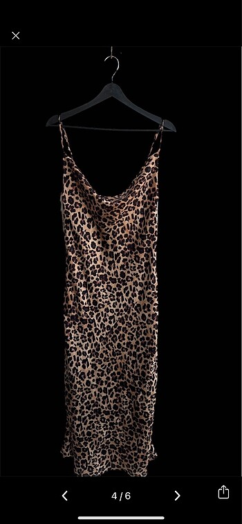 Leopar saten elbise