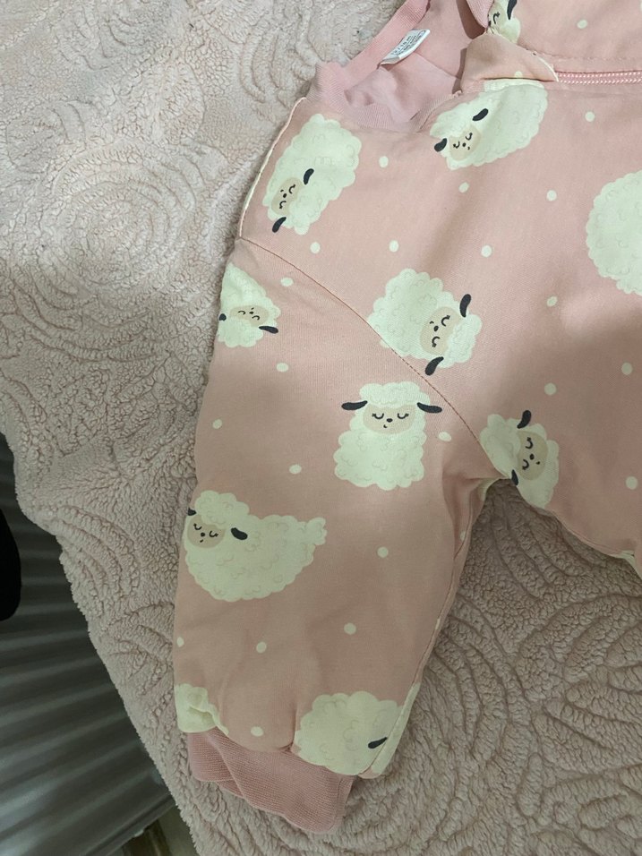 Pembe Kız Bebek Fermuarlı Tulumu - Görsel 3