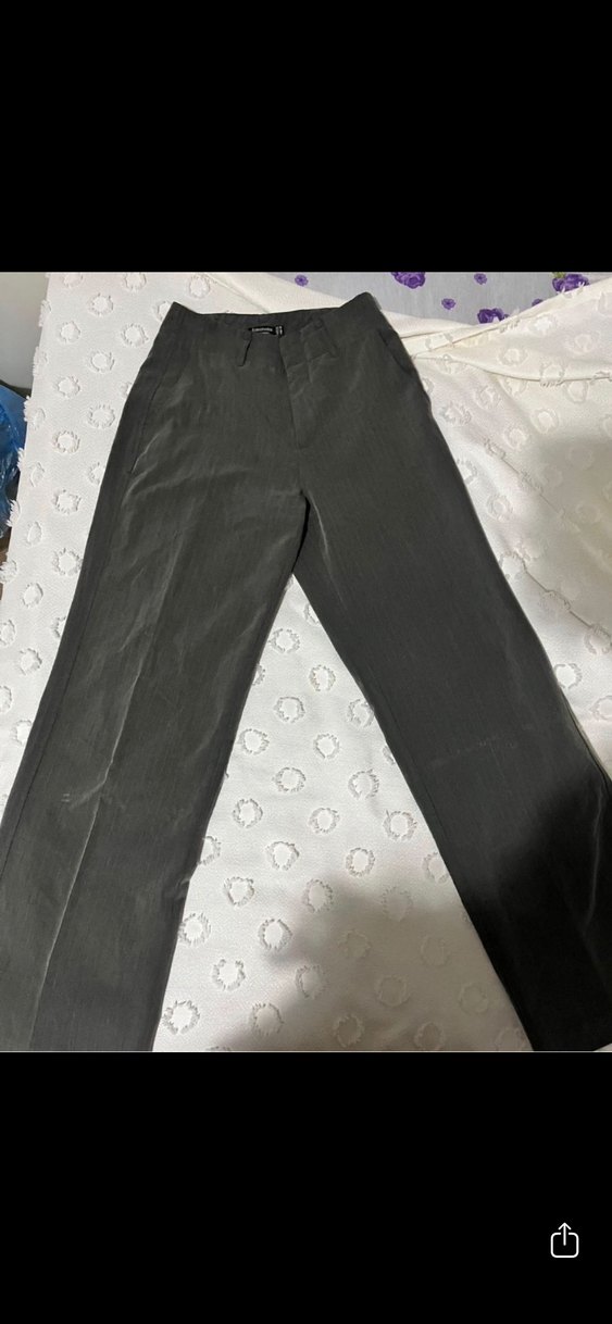 Gri Kemerli Kadın Kumaş Pantolon KEMER DAHİL DEĞİLDİR - Görsel 2