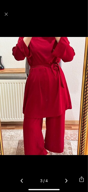 m Beden bordo takım