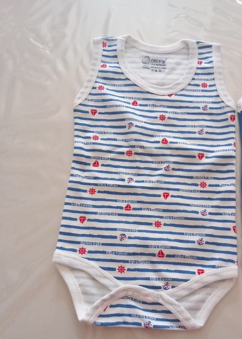 Erkek Bebek çıtçıtlı Body 2li (3-6 ay) - Görsel 2