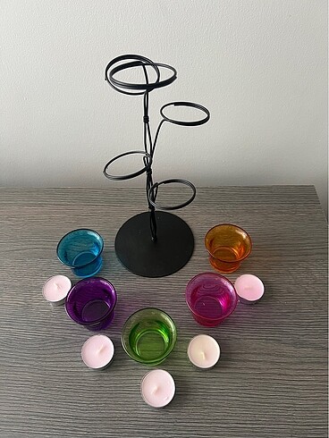 Beden çeşitli Renk Mumluk 5li Paşabahçe Dilek Tealight